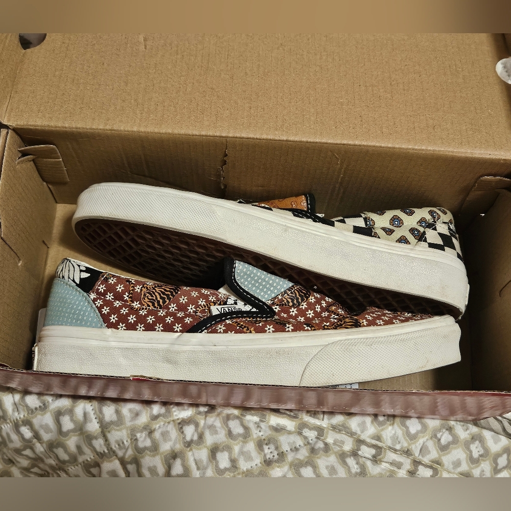Vans Multicolor Tiger Patchwork Slip-Ons - image 8